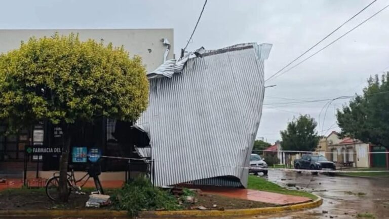 Techos volados y árboles caídos en Bragado tras fuertes tormentas y granizo
