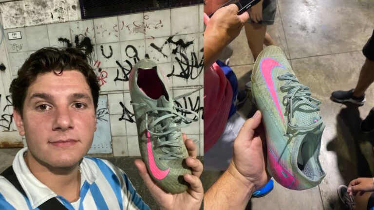 Adrián «Maravilla» Martínez tiró sus botines a la gente de Racing tras su charla con Dios y apareció el dueño