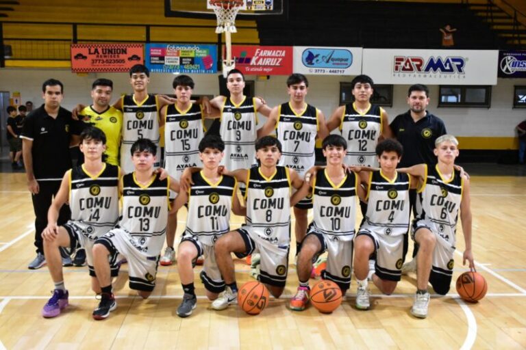 Partido de básquet formativo entre Comunicaciones y Hércules en Mercedes