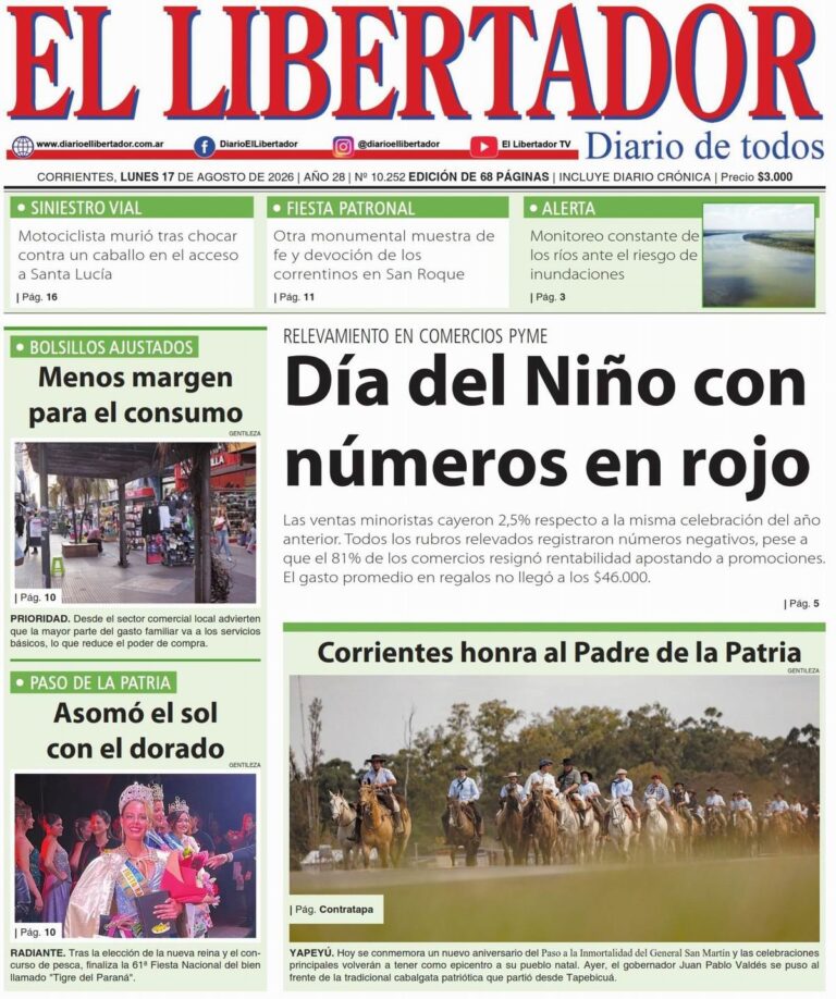 Portada del diario del 17 de agosto de 2026